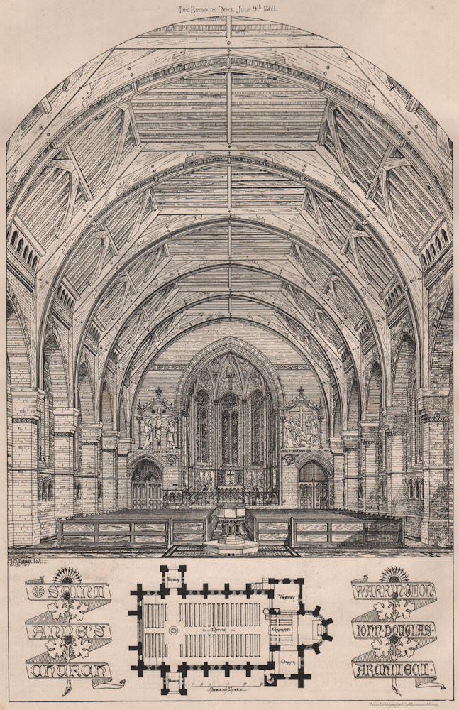 Saint Anne's Church; Warrington; John Douglas, Architect. Lancashire 1869